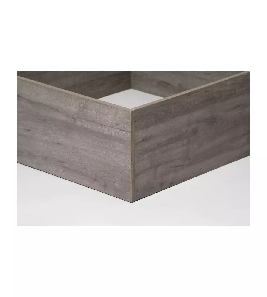 Letto 1 piazza e mezza "bed box" rovere grigio con rete e contenitore, 120x190 cm